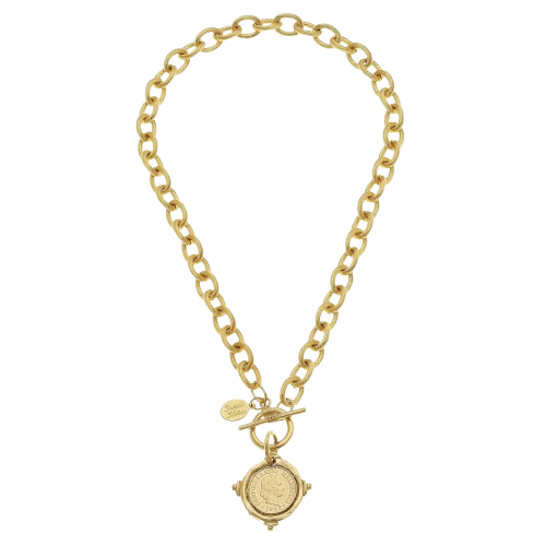 susan shaw coin necklace