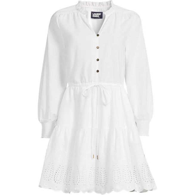 lands end white eyelet dress
