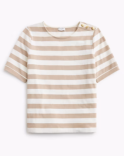 j crew factory tan tank with gold buttons