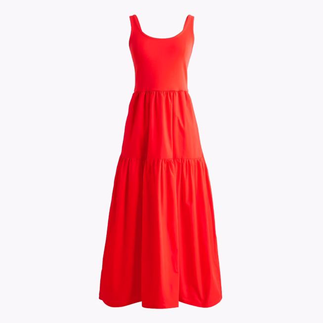 j crew factory red summer dress