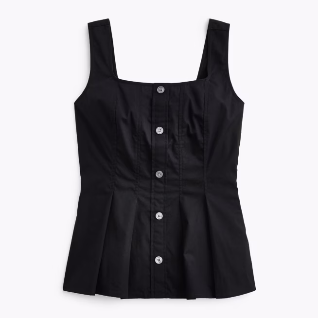 j crew factory black peplum top