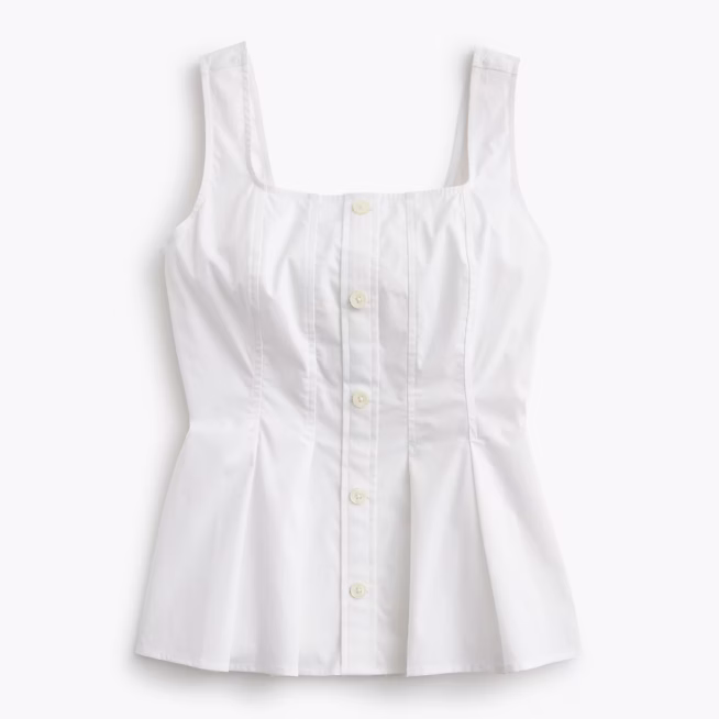 j crew factory white peplum top
