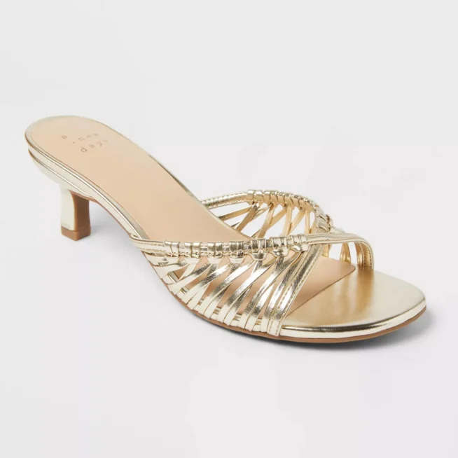 target gold mini heels