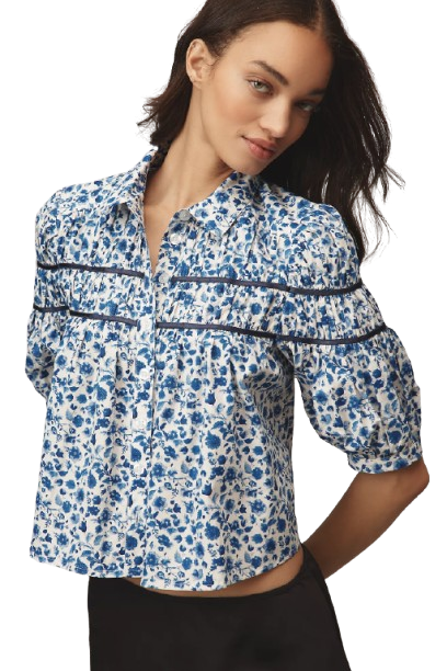 blue floral top